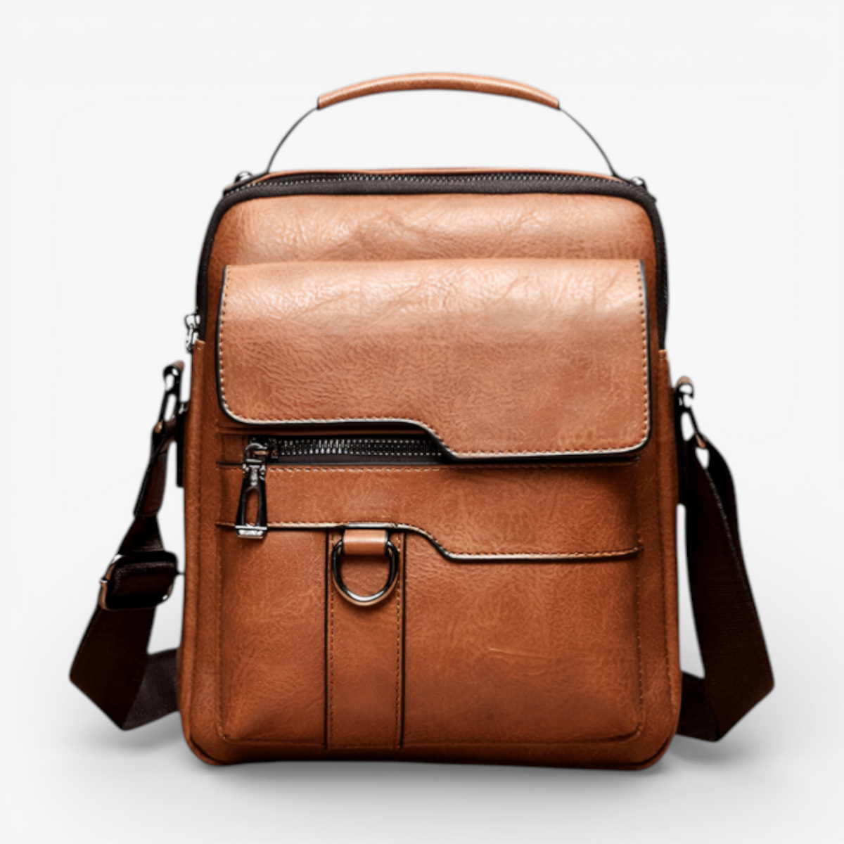 bags : LuxeLeather Schoudertas Heren - Modern en Lichtbruin - Lichtbruin in van Pantino