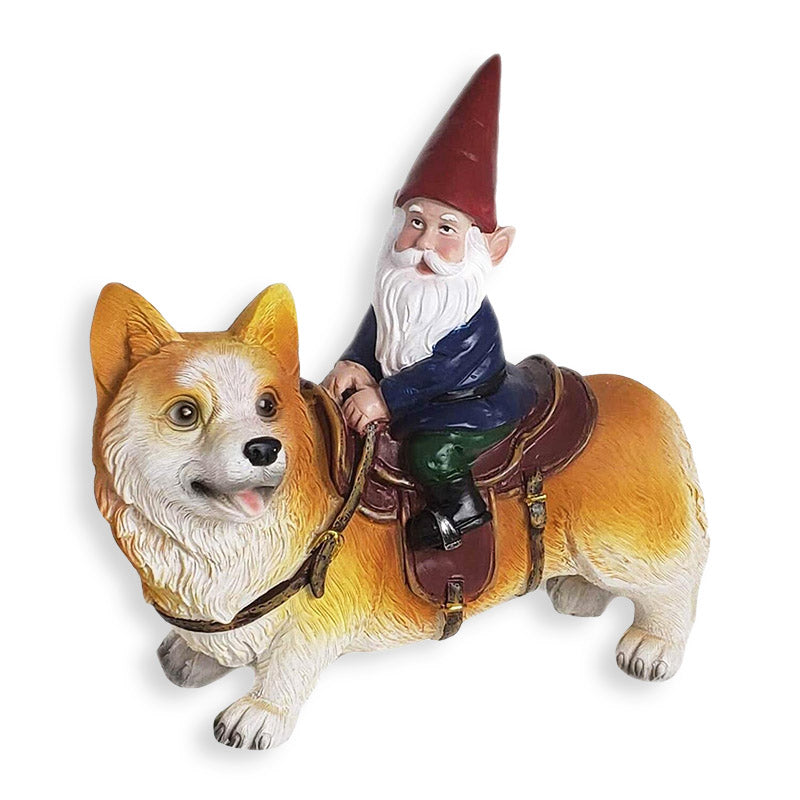 Resin Dwarf™ - kerstman op hond - - Pantino