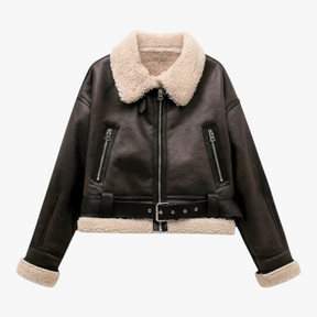 Jacket : Sophie | Dames Vintage Lange Mouw Jasje in Bruin van Pantino