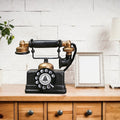 Telefono Antico Decorativo Nero - Soggiorno Retrò Vintage - Plastica