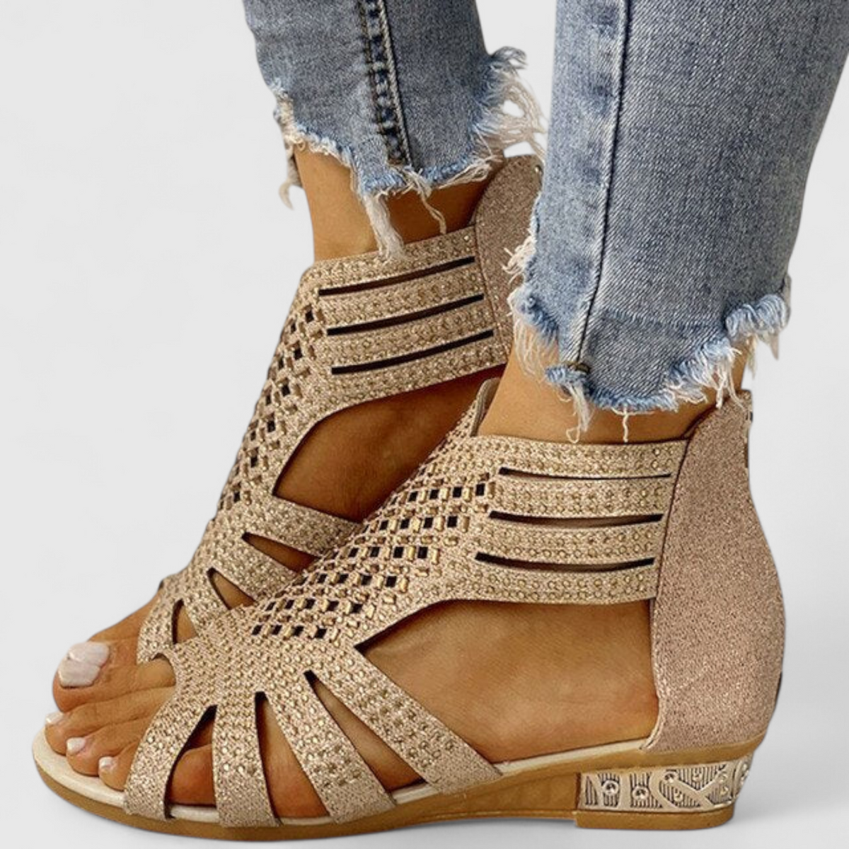 men's fashion : Lara | Dames Orthopedische Sandalen - Ideaal voor Dagelijks Comfort en Ergonomische Ondersteuning in Khaki van Pantino