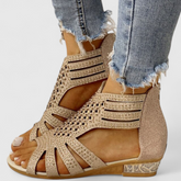 men's fashion : Lara | Dames Orthopedische Sandalen - Ideaal voor Dagelijks Comfort en Ergonomische Ondersteuning in Khaki van Pantino