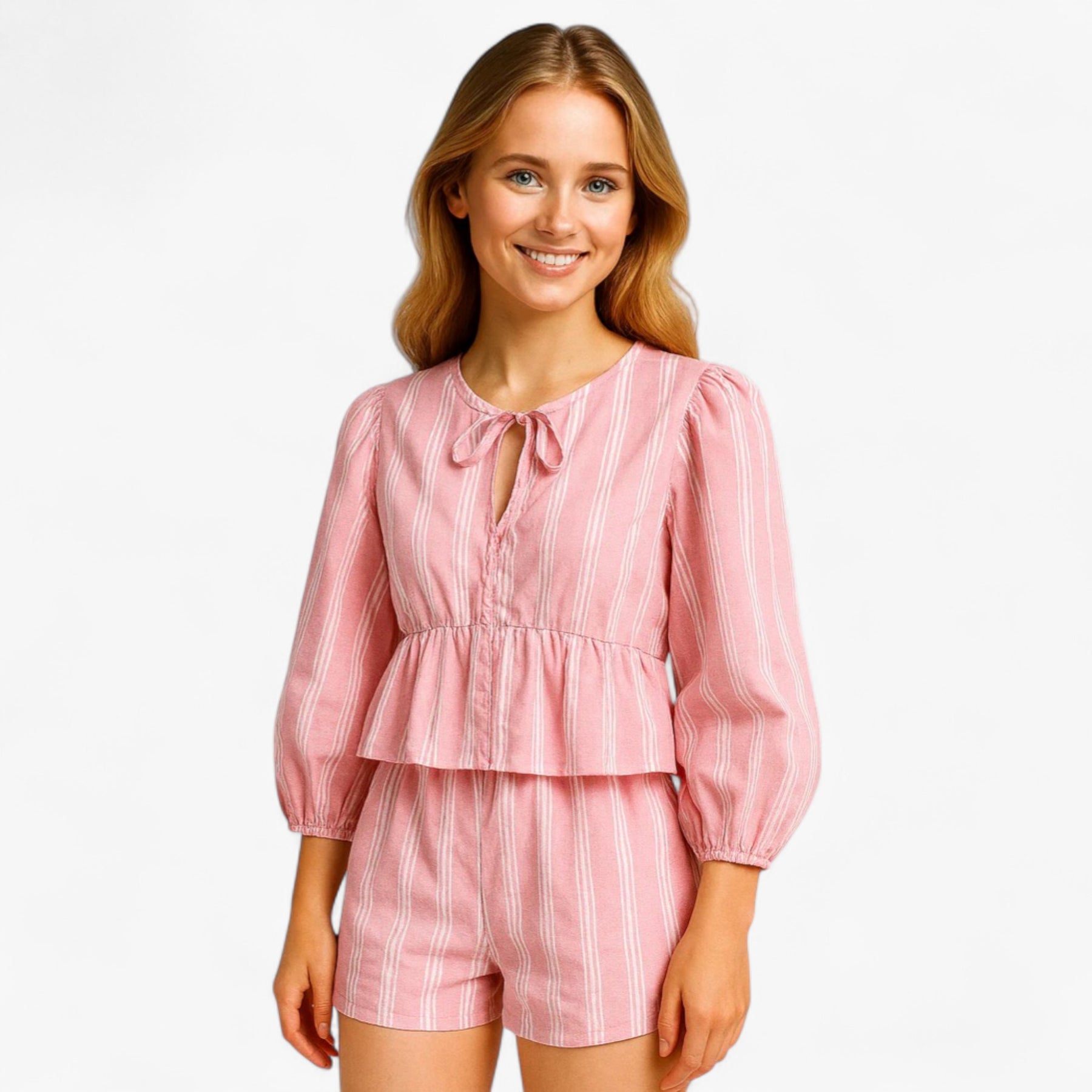 Women Set : Renata | Vrouwen Comfortabele Gestreepte Zomer Set in van Pantino