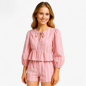 Women Set : Renata | Vrouwen Comfortabele Gestreepte Zomer Set in van Pantino
