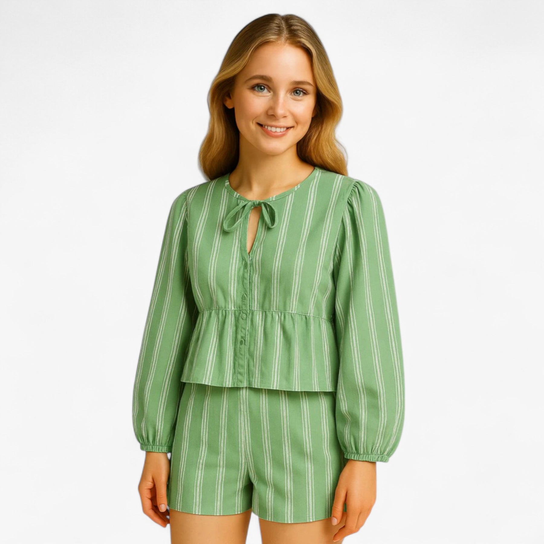 Women Set : Renata | Vrouwen Comfortabele Gestreepte Zomer Set in van Pantino