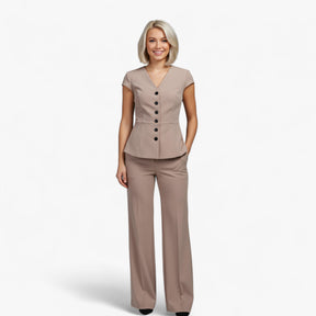 Women's Dress : Aria | Vrouwen Elegante Top en Broek Set in van Pantino