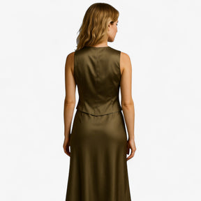 Women Set : Mia | Vrouwen Elegante Top en Rok Set in van Pantino