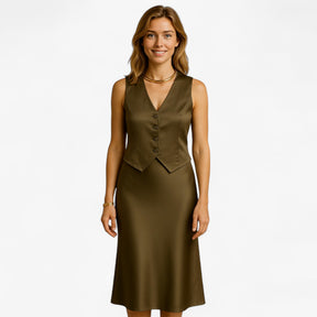 Women Set : Mia | Vrouwen Elegante Top en Rok Set in van Pantino