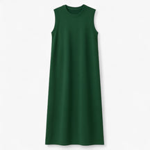 Women's Dress : Phoebe | Vrouwen Lange Zomerjurk in Donkergroen van Pantino