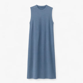 Women's Dress : Phoebe | Vrouwen Lange Zomerjurk in Denim Blauw van Pantino