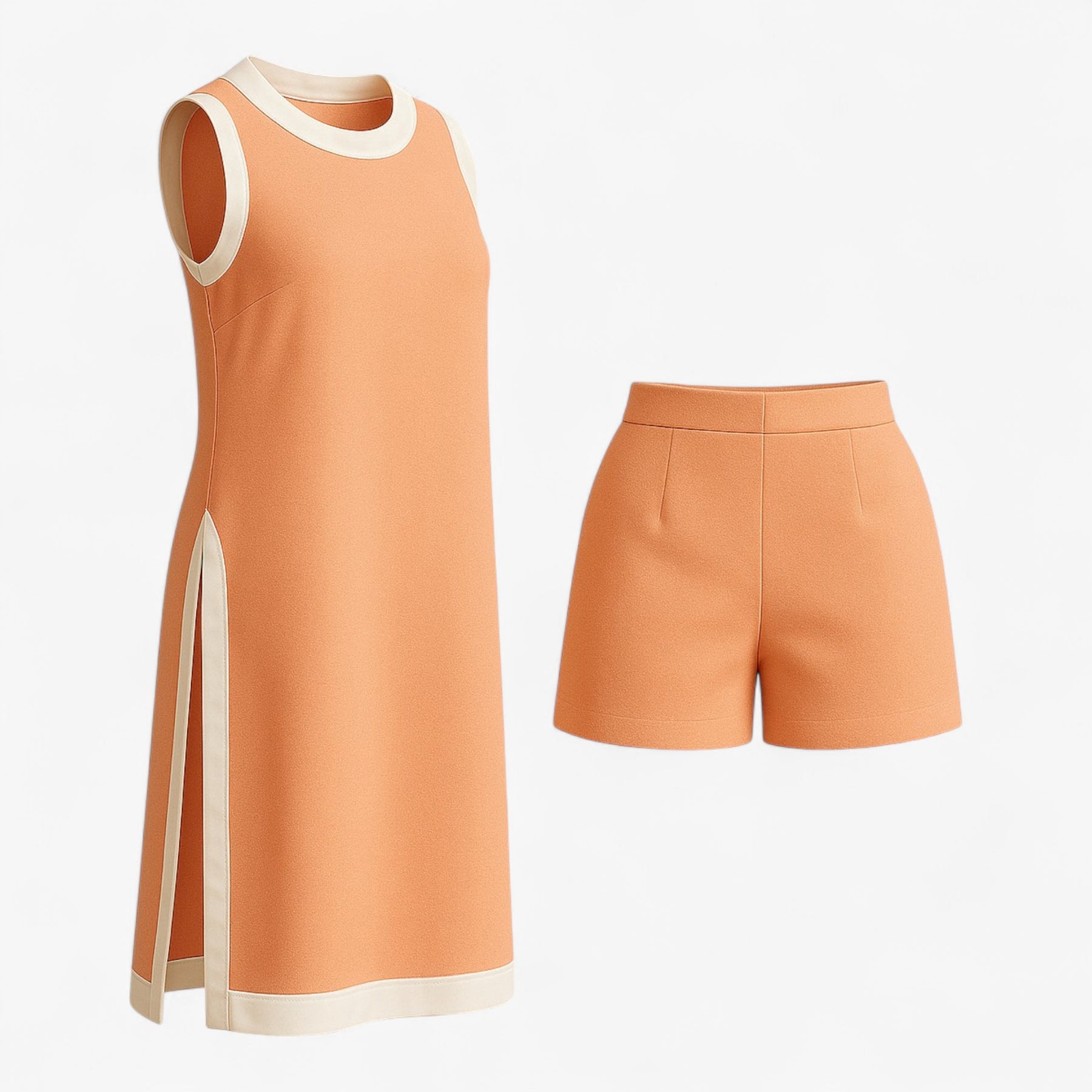 Women Set : Arlo | Vrouwen Zomer Set met Boho Kleurblok in Oranje van Pantino