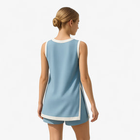 Women Set : Arlo | Vrouwen Zomer Set met Boho Kleurblok in van Pantino