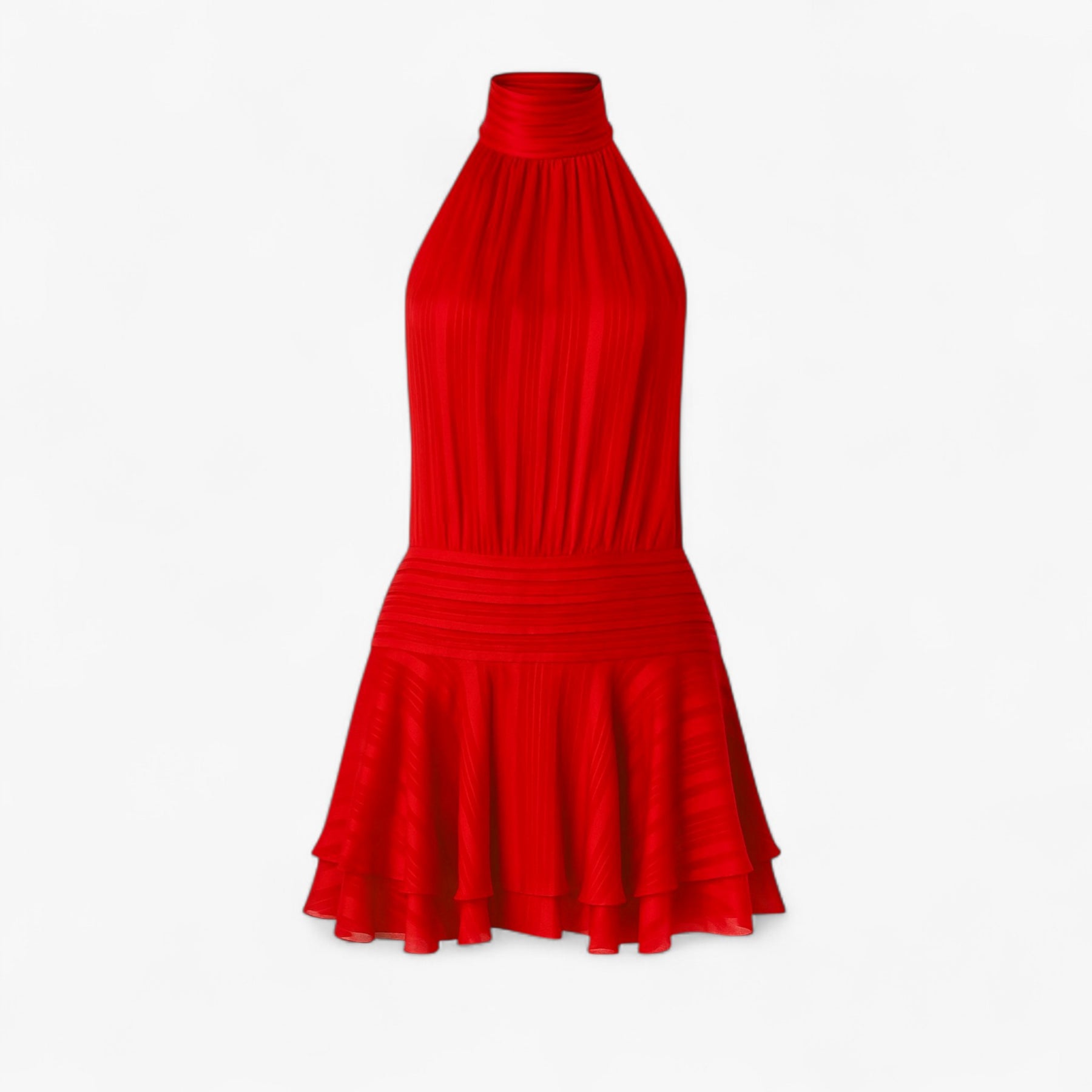 Women's Dress : Ilona | Vrouwen's Elegante Mini Jurk met Parels in Rood van Pantino