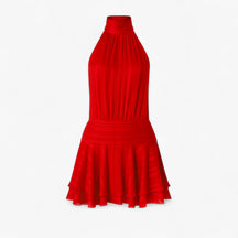 Women's Dress : Ilona | Vrouwen's Elegante Mini Jurk met Parels in Rood van Pantino