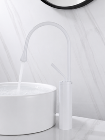home & garden : Wastafelkraan Druppel Stijl Badkamer Draaibare Waterval Kranen - Goud Geborsteld Kort in wit hoog van Pantino