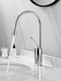 Rubinetto per lavabo Drop Style Bagno Girevole Rubinetteria a cascata - Oro Spazzolato Corto
