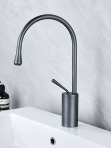 home & garden : Wastafelkraan Druppel Stijl Badkamer Draaibare Waterval Kranen - Goud Geborsteld Kort in grijs kort van Pantino