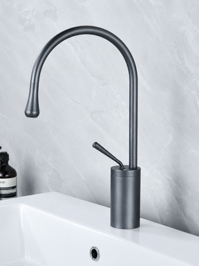 home & garden : Wastafelkraan Druppel Stijl Badkamer Draaibare Waterval Kranen - Goud Geborsteld Kort in grijs kort van Pantino