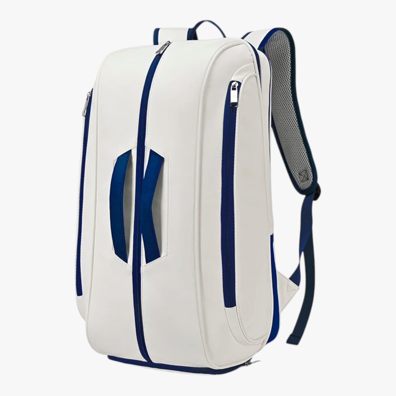 Tennis Tassen : Adriel | Waterdichte Tenniszak met Schoencompartiment in Wit met Blauw van Pantino