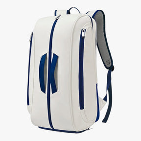 Tennis Tassen : Adriel | Waterdichte Tenniszak met Schoencompartiment in Wit met Blauw van Pantino