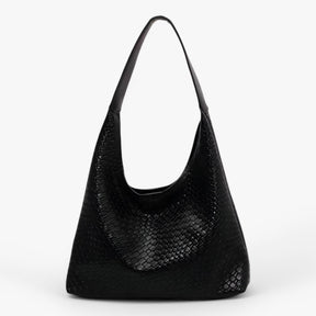 RENATE - Dames Veelzijdige Zachte Leren Schoudertas met Geweven Hobo-Design - - shoulder bags - Pantino