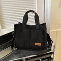 Borsa a Spalla Nera - Elegante in Velluto a Coste