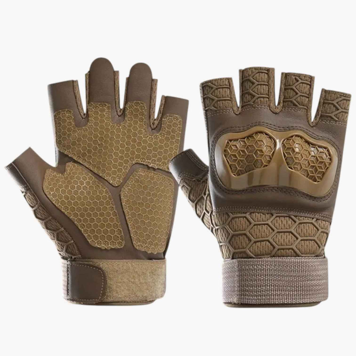 Gloves : Zayne | Tactische halve handschoenen tegen slip- en slijtvastheid in Geel van Pantino