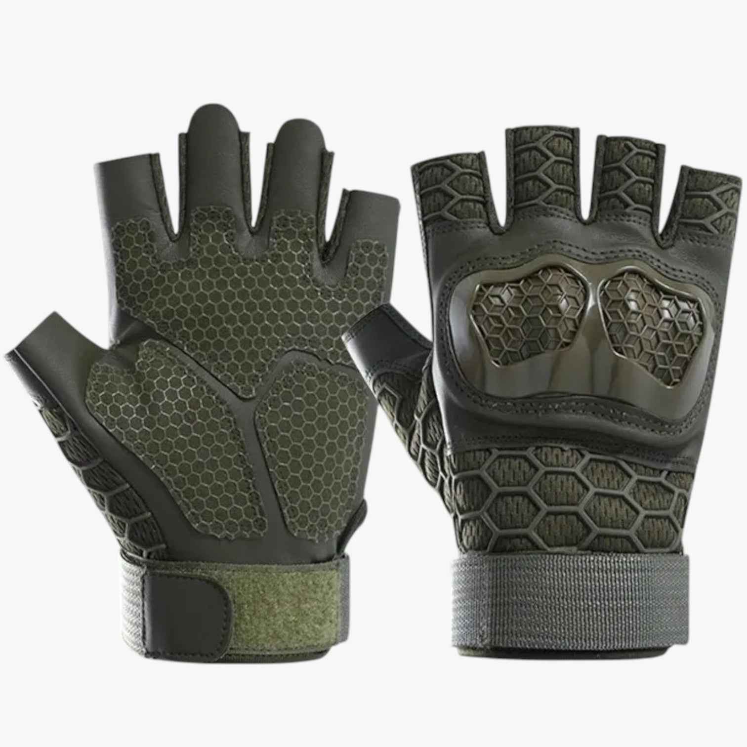 Gloves : Zayne | Tactische halve handschoenen tegen slip- en slijtvastheid in Battle Green van Pantino