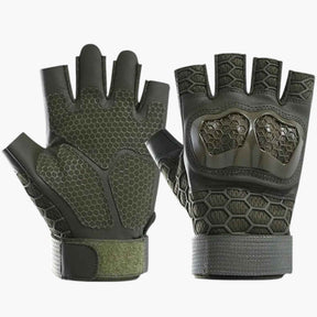 Gloves : Zayne | Tactische halve handschoenen tegen slip- en slijtvastheid in Battle Green van Pantino