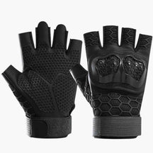 Gloves : Zayne | Tactische halve handschoenen tegen slip- en slijtvastheid in Zwart van Pantino