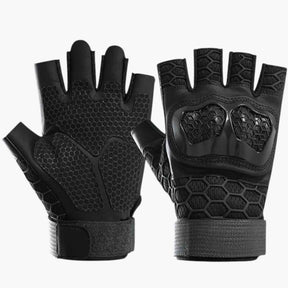 Gloves : Zayne | Tactische halve handschoenen tegen slip- en slijtvastheid in Zwart van Pantino