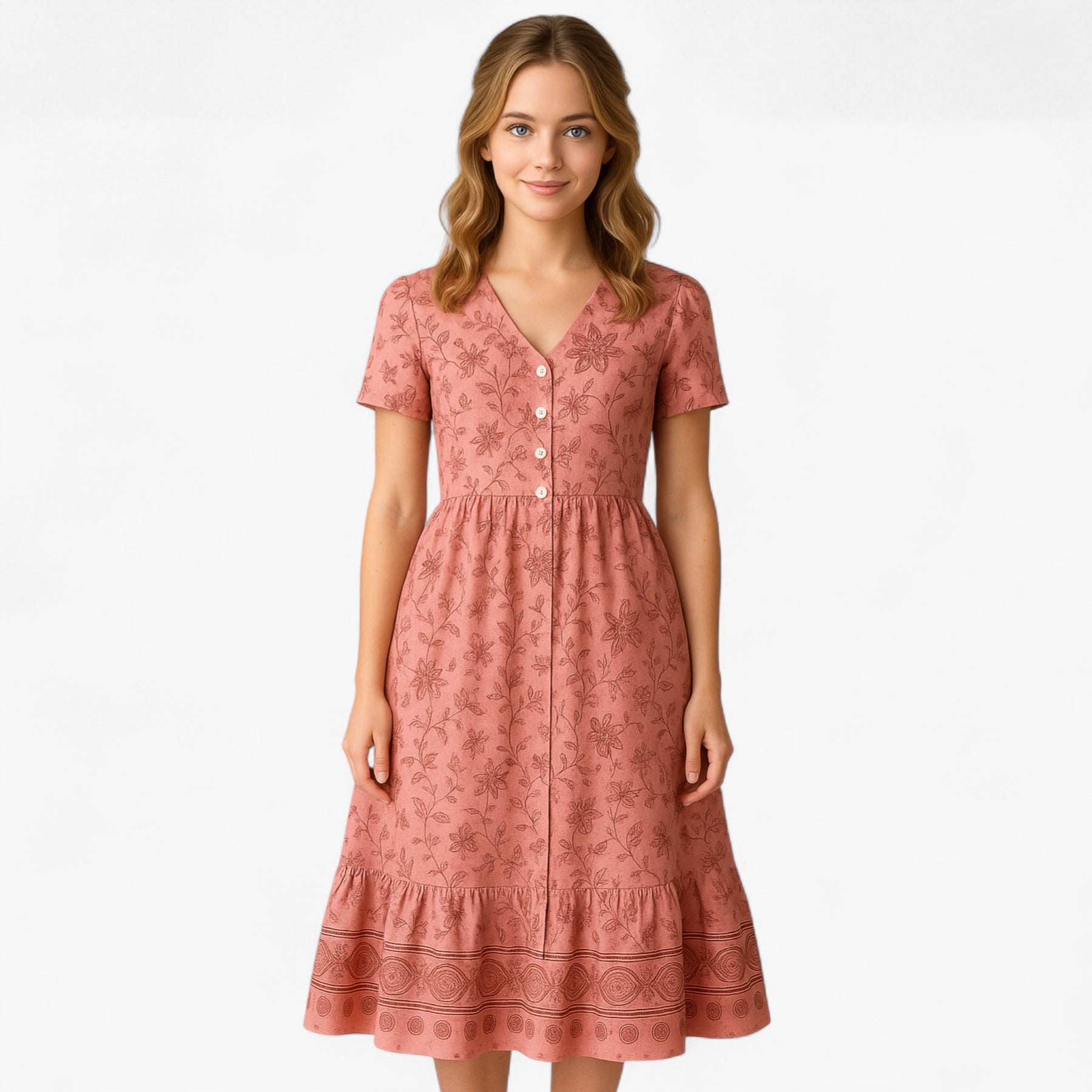 Women's Dress : Rebecca | Zomerjurk Dames Met Bloemenprint Casual in van Pantino