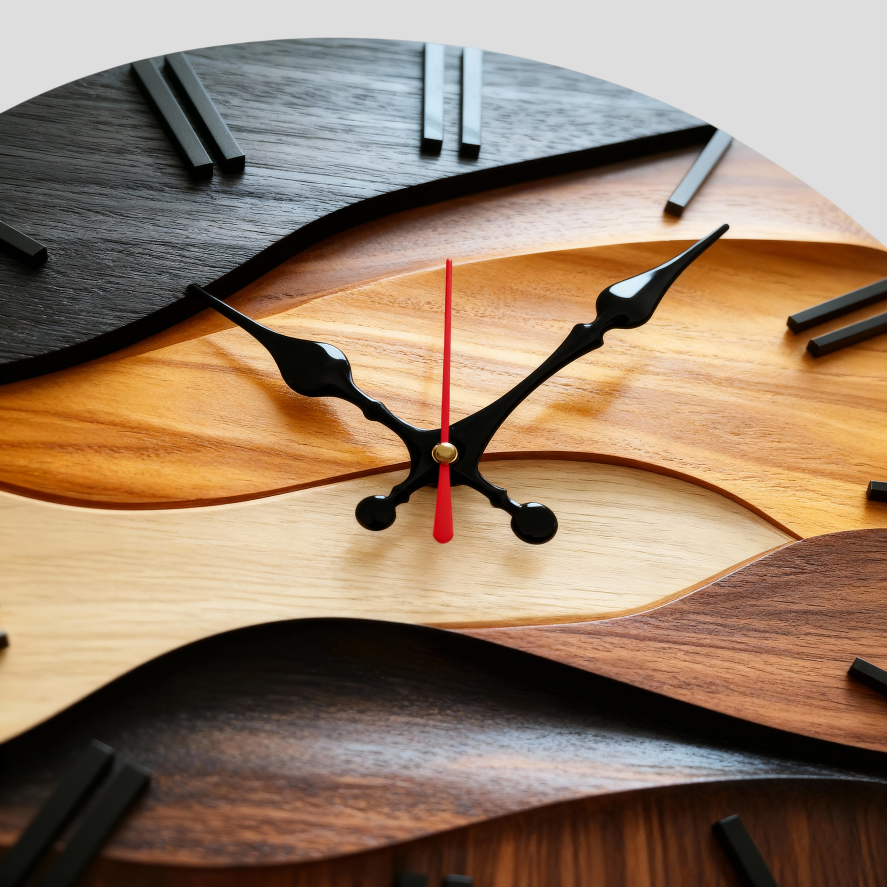 Wandklok Hout Modern Design Groot Formaat voor Woonkamer/Keuken