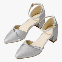 Dameshakken : Helena | Elegante Pumps Met Blokhak in Verfijnde Kleuren in Argent van Pantino