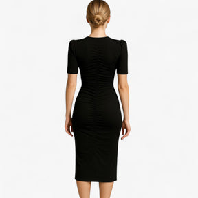 Dress : Gia | Midi Jurk Dames met Spacco in van Pantino