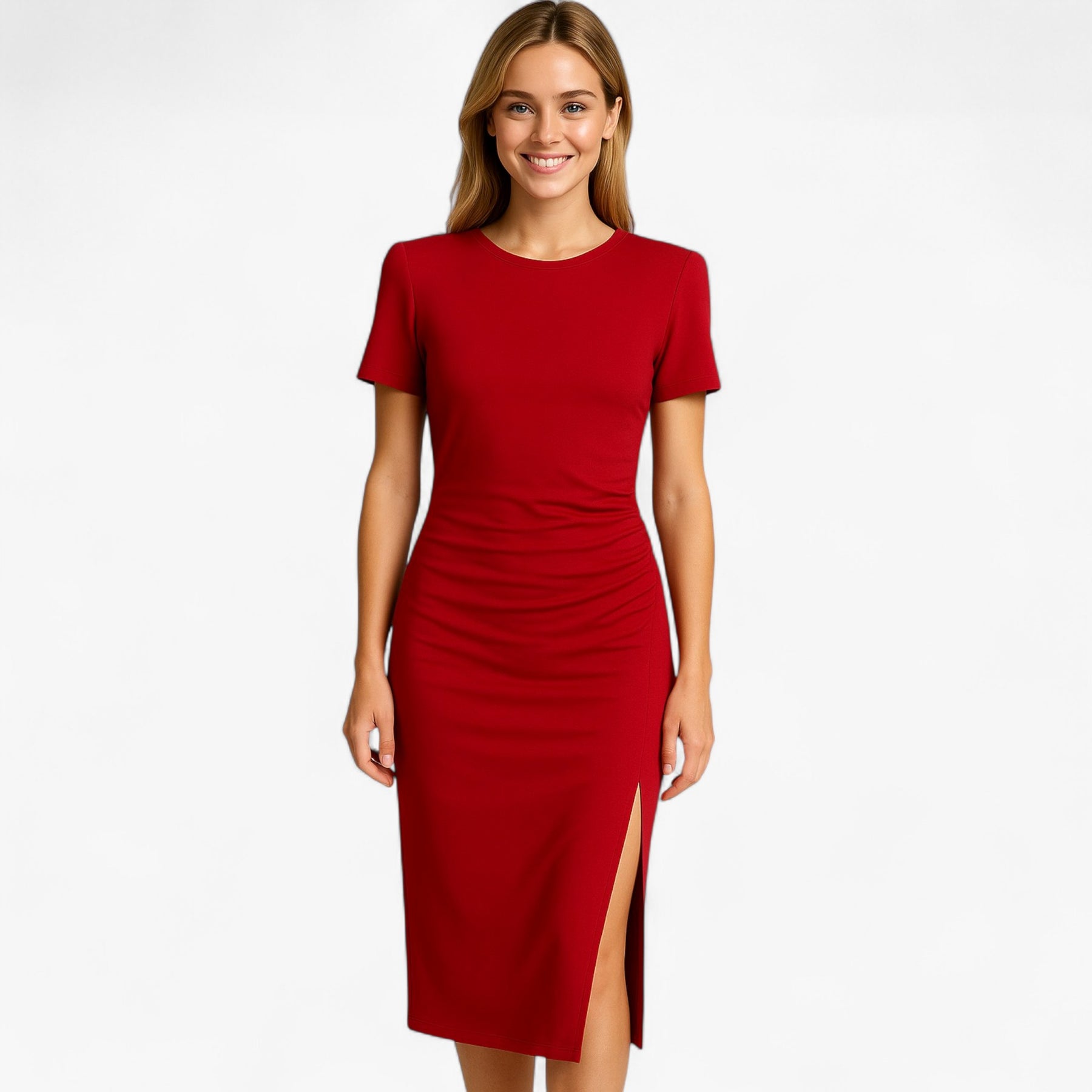 Dress : Gia | Midi Jurk Dames met Spacco in van Pantino