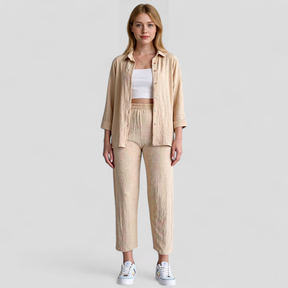 Women Set : Claudia | Vrouwen Casual Zomer Set met Blouse en Broek in van Pantino