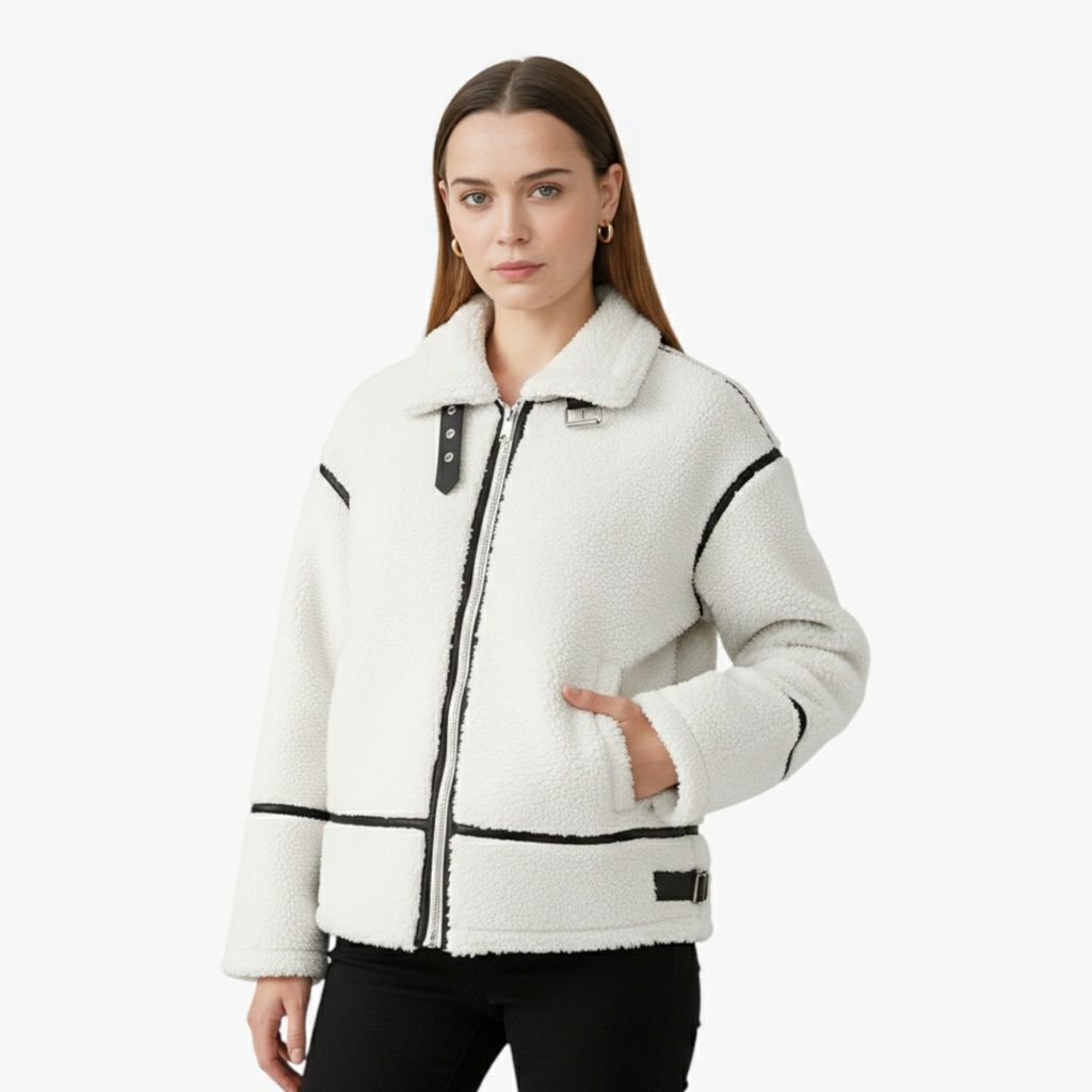 Damesjassen & -jacks : Mira | Dames Winterjas in Pluche voor Koude Dagen in van Pantino