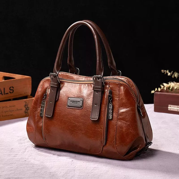 Harlyn - Elegante Vintage Handtas Evergreen Handbag Pantino Bruin  