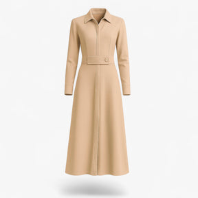 Women's Dress : Maggie | Dames Elegante Lange Maxi Jurk voor Zomer in Beige van Pantino
