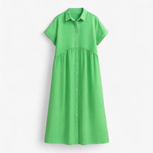 Dress : Freja | Let og Løs Sommerkjole til Damer in Groen van Pantinoshop