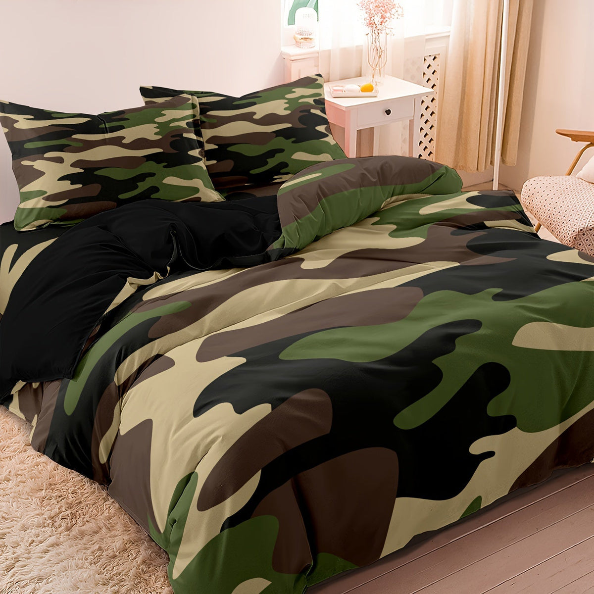 Luxe Layers - Camouflage Print Dekbedovertrek Beddengoed Set - - Home & Garden - Pantino