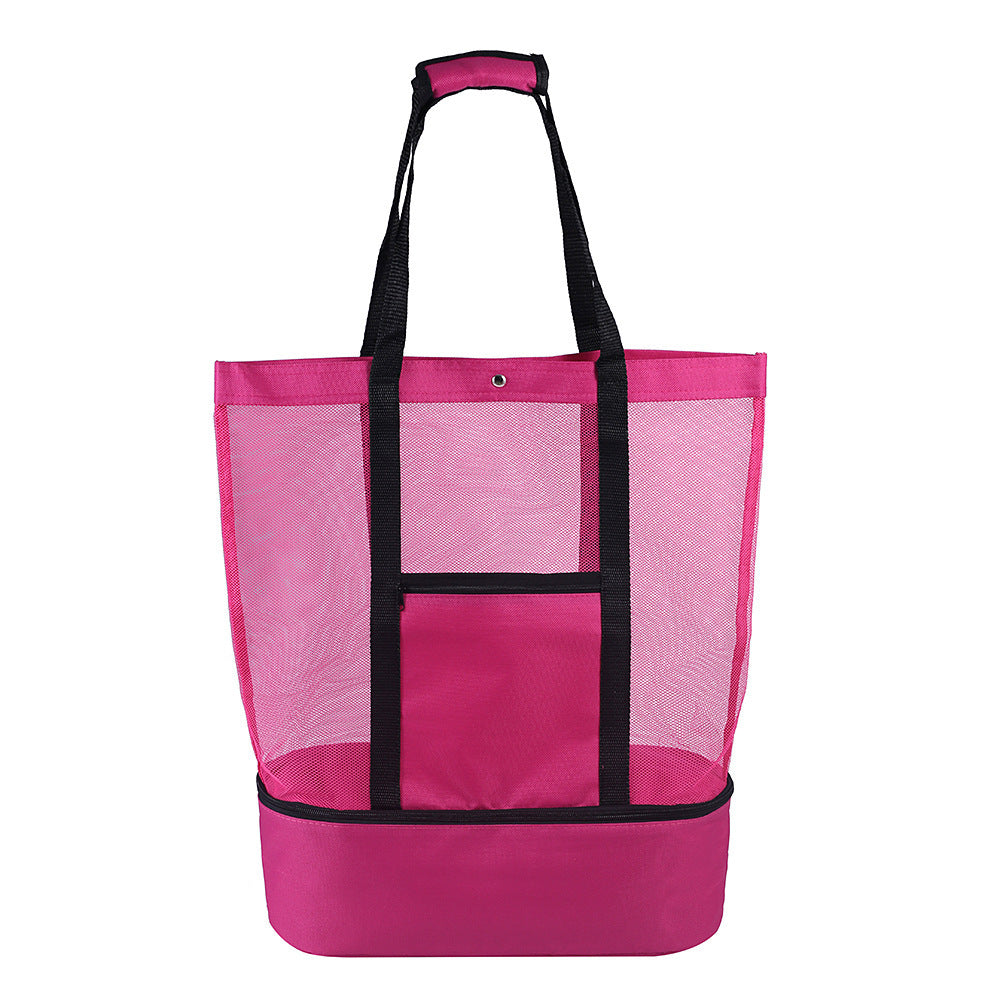 Veala | Strandtas - Kustlijn - Roze Rood - Beach bag - Pantino