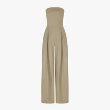 Elegante Zwarte Strapless Dames Jumpsuit - Chic en Comfortabel voor Zomerse Ceremonie