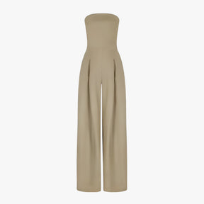 Elegante Zwarte Strapless Dames Jumpsuit - Chic en Comfortabel voor Zomerse Ceremonie