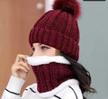 Set Cappello e Sciarpa Elegante in Lana - Combinazione Calda per l'Inverno - Lana