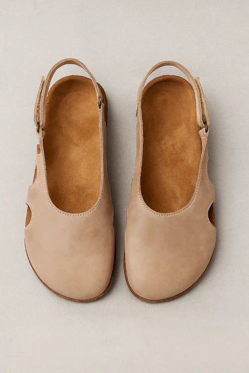 Slingback Zwarte Dames van Echt Leer, Hak 5cm, Ronde Neus: Elegantie & Comfort