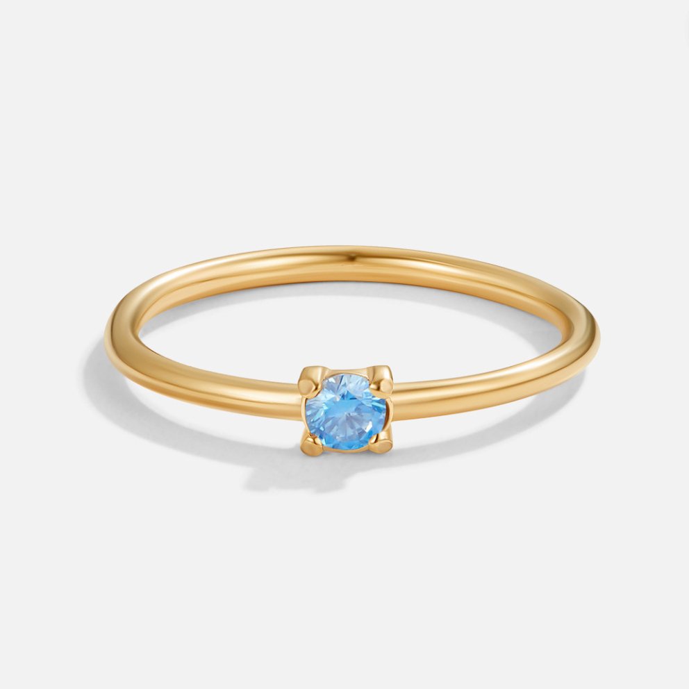 Birthstone 18K Ring - Maart - Aquamarine - Ring - Pantino