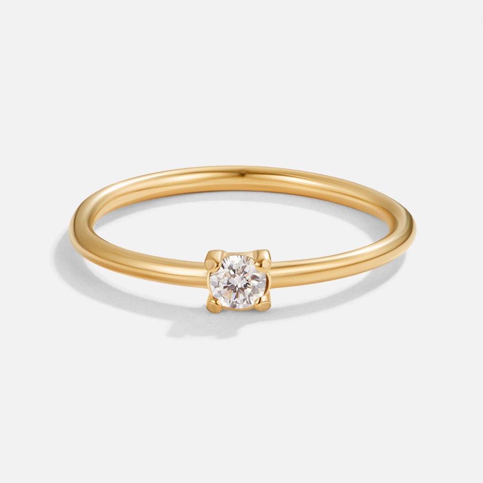 Birthstone 18K Ring - April - Diamond - Ring - Pantino