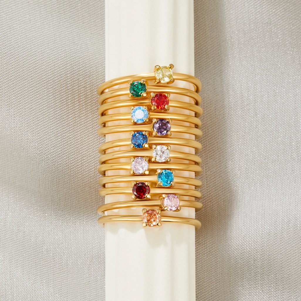 Birthstone 18K Ring - - Ring - Pantino